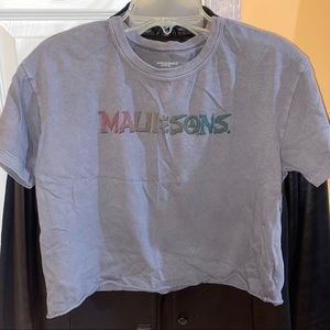 Gray Graphic Crop Top